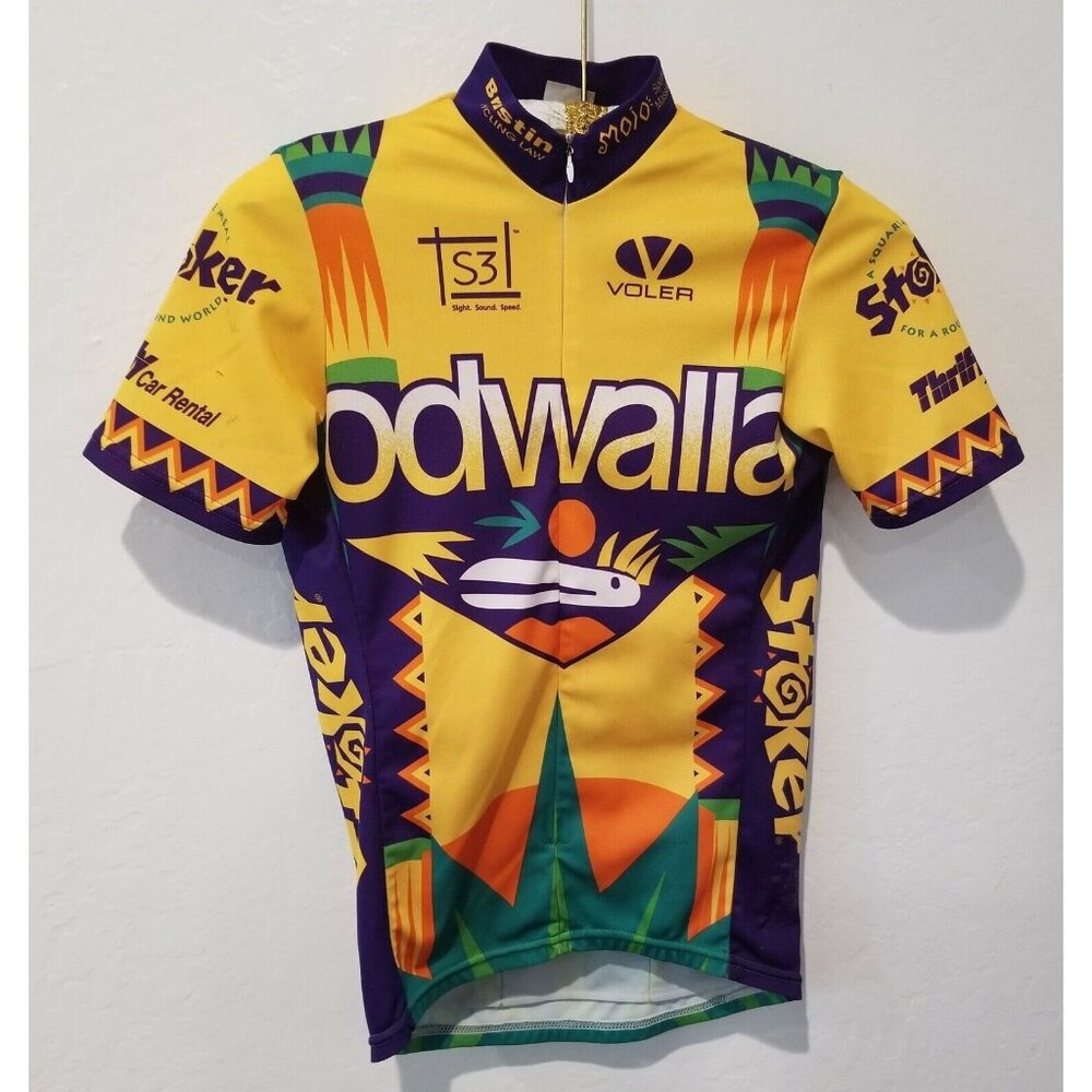Voler Odwalla Stoker Men Cycling Jersey 3/4 Zip Biking Shirt Small Festive Multi